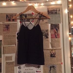 Strappy black tank